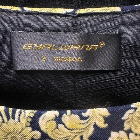 Gyalwana Black and Yellow Pencil Dress Size Small - Picture 5 of 5